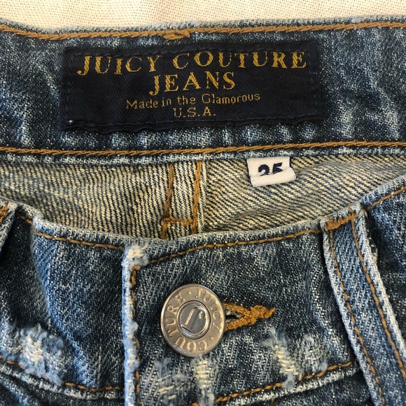 JUICY COUTURE Low Rise 00’s Cropped Blue Jeans - Picture 6 of 8